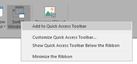 Add to Quick Access Toolbar