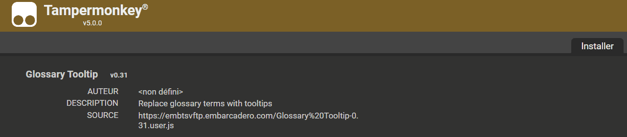 Install script